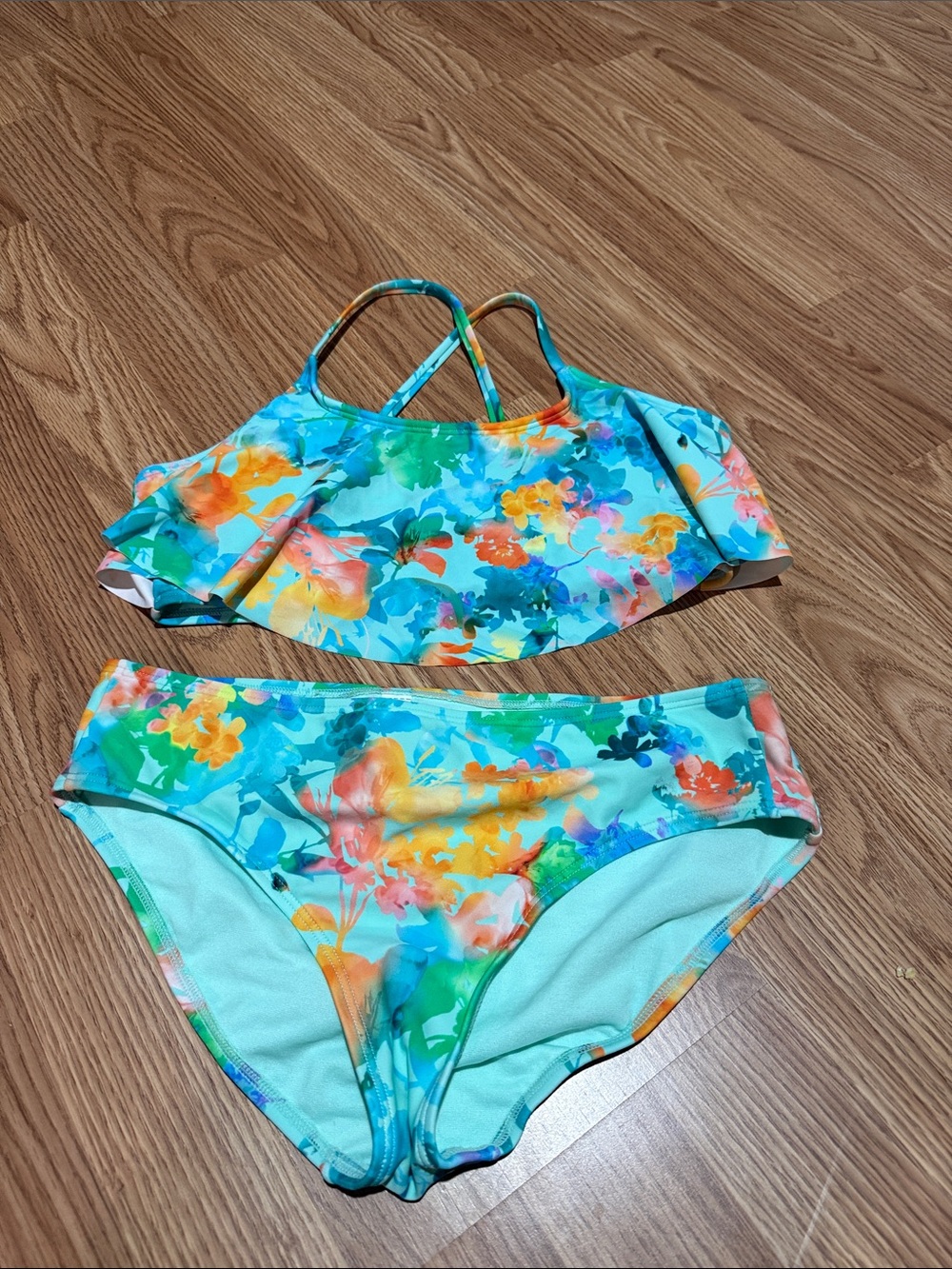 Athleta Aqua Floral Girls' Two-Piece Swim Set